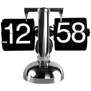 Neigbare Tischuhr, Präzise Mechanische Retro-neigungsuhr, Quarzwerk Aus Edelstahl Mit Großen Ziffern Für Zuhause (schwarz).