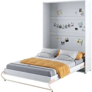 Lenart Schrankbett - Wandbett Concept Pro CP02 120x200 cm - Schrankklappbett Vertical - Schrank mit integriertem Klappbett - Funktionsbett (Weiß Matt)