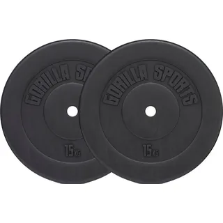 Gorilla Sports Hantelscheiben Set 30 kg Kunststoff schwarz