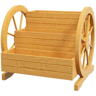 Outsunny Hochbeet natur Holz, 62x57x61 cm Gartenzubehör, Hochbeete