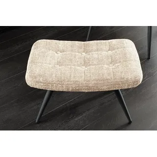 riess-ambiente Fußhocker SCANDINAVIA champagner/schwarz - Chenille Cremona, Metallbeine, modern (Einzelartikel, 1 St), gepolsteter Hocker - ideal für Schlaf-, Wohnzimmer, Garderobe & Sessel beige