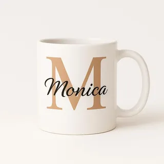 Kaffee-Tasse Monogramm mit Buchstabe Initiale, Tasse personalisiert mit Namen persönliche Geschenke Personalisierte Tasse mit Namen und Anfangsbuchstaben - 330 ml