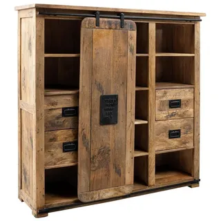 MASSIVMOEBEL24.DE Highboard 142 x 147 x 45 cm Beige