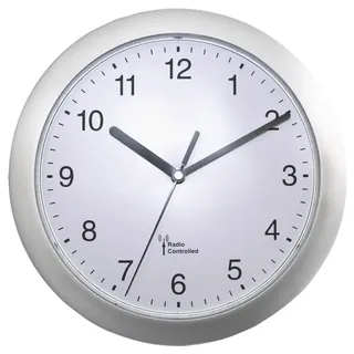 EUROTIME Funk-Wanduhr 25,0 cm 56787 silber
