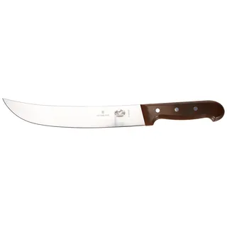 Victorinox, 5.7300.25, Wood, Schlachtmesser, Extra scharfe Klinge, mit geradem Schliff, mit edlem Holzgriff, Braun, Made in Switzerland,