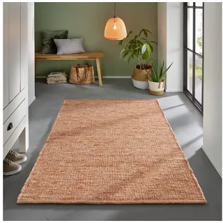TaCa Home Wollteppich Wollteppich frei von Mottenschutzmitteln, rechteckig, Höhe: 10 mm, nachhaltige Schurwolle Wohnzimmer Schlafzm, Terracotta - 160 x 230 cm orange rechteckig | 160 cm x 230 cm x 10 mm