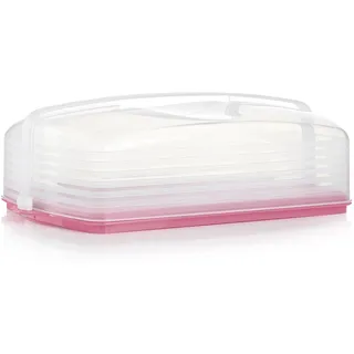 Tupperware - Rechteckiger Ständer für Kuchen und Cupcakes, Kapazität für 18 Cupcakes