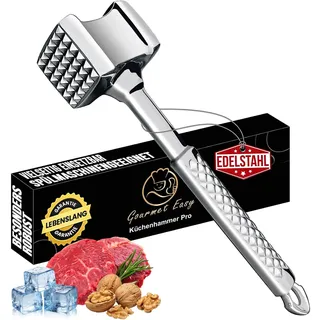 gourmet easy Fleischklopfer 7,5 cm Edelstahl Weiß