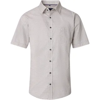 CASAMODA Casa Moda Herren Kurzarmhemd Gemustert beige blau Casual Fit Sommer - XXL