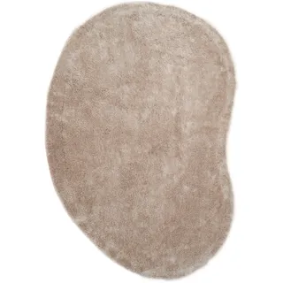 Bruno Banani Hochflor-Teppich BRUNO BANANI "Dana Bean shape, besondere Form, weich, Mikrofaser Teppiche" Gr. 72, beige, B:200cm H:30mm L:300cm, Kunstfaser, Teppiche, organische Form, uni, Wohnzimmer, Schlafzimmer, Esszimmer