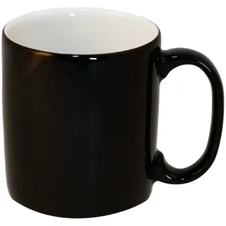 Mahlwerck Business Cup, Bürotasse, großer Kaffeebecher mit Henkel, Cappuccinobecher aus Premium Porzellan, hochglänzende Oberfläche, Diamond Black, ca. 330 ml
