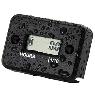 NInE-ROnG IP68 Betriebsstundenzähler für Benzinmotor Rasenmäher, schwarz | 99.999 h Laufzeit, IP68 Gehäuse, 1,1 m Leitung, 5 Wicklungen, Rasenmäher, Generator, ATV, Boot, nicht Diesel