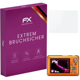 atFoliX Glasfolie kompatibel mit Panasonic Lumix DMC-FT1 Displayfolie, 9H Hybrid-Glass FX Schutzpanzer Folie