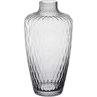 Leonardo Vase Gulia, Grau, Glas, 15x28x15 cm, handgemacht, zum Stellen, auch für frische Blumen geeignet, Dekoration, Vasen, Glasvasen