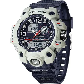 Armbanduhr Damen Digital Sportuhr für Teenager Mädchen, Weiß Digitaluhr Analog Display Militär Wasserdicht Uhren Wasserbeständig bis 5 ATM