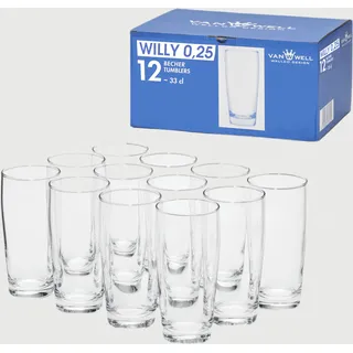 VAN WELL Willybecher Bierglas 0,25 l 12-tlg.