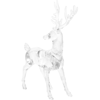 MAGICLULU 2 Stück Acryl-Rentier-Hirschfigur Stehende Rentier-Ornamente Rentier-Skulptur Für Den Weihnachtlichen Tischaufsatz