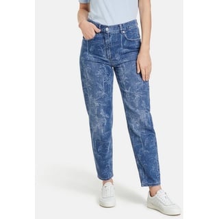 GERRY WEBER 7/8-Jeans Jeans KEYLA MOM FIT mit tropischem Muster blau