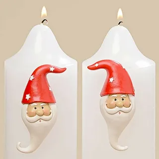 2 Kerzenstecker Weihnachtsmann 8,5  Kerzen verzieren Deko für Kerze Adventskerze