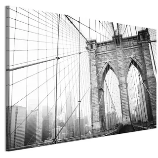 LUMASOUL Wandbilder Wohnzimmer Leinwandbild New York 90x60 cm1-teiliges Bild für Schlafzimmer Flur Büro und Küche modernes Foto-Motiv