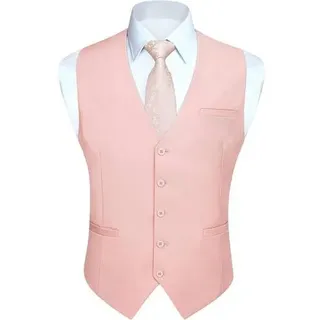 Weste Herren Formale Hochzeit Party Baumwolle Einfarbig M Z1 Rosa