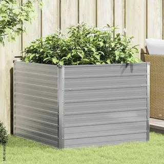 vidaXL Garten-Hochbeet verzinkter Stahl rechteckig 100 x 100 x 77 cm Grau