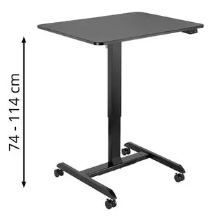 Logilink Sitz-/Steharbeitsplatz elektrisch höhenverstellbar 74-114 x 80 x 60 cm Schwarz