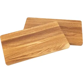 Frühstücksbrettchen 4er Set aus Eiche Geölt - 26 x 15 x 1,2 cm - Europäisches Eichenholz - Robust und Langlebig