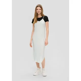 QS Midikleid Kleid Fließendes Satinkleid mit Spaghetti-Trägern beige XXL (44)
