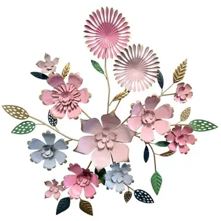 abc HOME Wanddekoobjekt, Wanddeko Blumen, Metall, Groß, 95 cm H, Groß