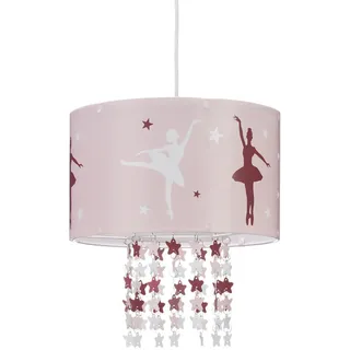 Relaxdays Hängelampe, Rosa, Textil, Kunststoff, Metall, 30x140x30 cm, Lampen & Leuchten, Innenbeleuchtung, Kinderzimmerlampen