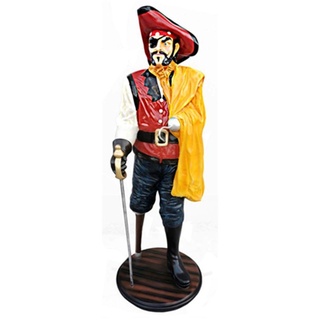 JVmoebel Skulptur Pirat Figur Statue Design Skulptur Dekoration Karibik Piraten Garten Deko 185cm bunt