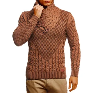 Leif Nelson Herren Strickpullover mit Schalkragen/Hochwertiger Winterpullover im Regular Fit Schnitt, ideal für Casual und Business-Looks, in vielfältigen Größen und Farben verfügbar - S