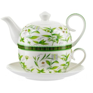 Jameson + Tailor Teekanne Tea for One Scottish Tea, 0.4 l, (Stück), Set Teekanne Teetasse grün|weiß