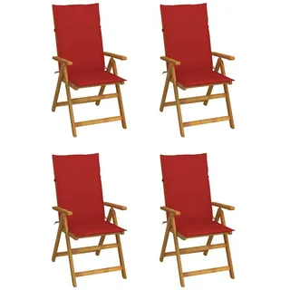 vidaXL Hochlehner Verstellbar 57 x 69 x 111 cm rot 4 St.