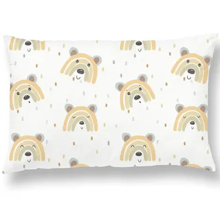 Kinderkissen Mit Kopfkissenbezug Aus Baumwolle 40x60 cm - Kopfkissen Geeignet Für 3 Bis 10 Jahre - Kinder Kuschelkissen - Weiches Kinder Kopfkissen Hypoallergen - Ideal Fürs Bett, Reisen, Schläfchen