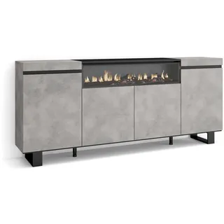SKRAUT HOME Sideboard 200 x 87 x 35 cm Zementgrau