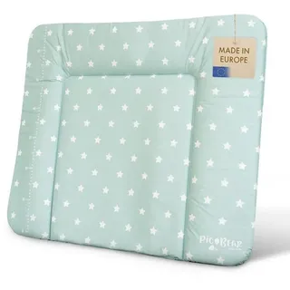 pic bear Wickelauflage - hochwertige OEKO-TEX Wickeltischauflage - pflegeleichte Wickelunterlage - Auflage Wickelkommode - 85 x 72 cm - Sterne celadon