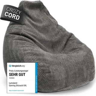 Lumaland GIANT Cord, Grau, Polyester, Expandiertes Polystyrol (EPS), Drinnen, Oval, GIANT - Grau