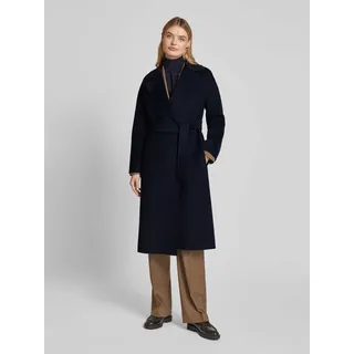 Wollmantel mit Reverskragen und Kaschmir-Anteil Modell 'CLES', Marine, 38