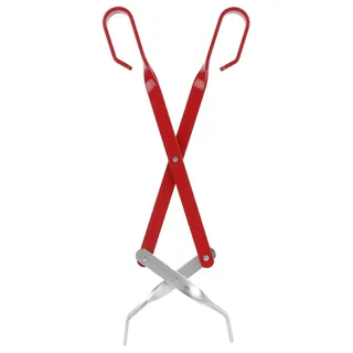Grillzange,extra lange Aluminium-Grillzange mit rotem Griff, multifunktional, Anti-Verbrühung, Backen, Lebensmittel-Clip, BBQ-Zubehör für Zuhause, Camping, Kochen, Grillen, Lebensmittelzange