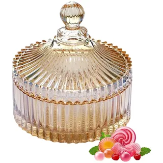 Pasdrucn Bonbonglas Mit Deckel, Candy Bar Gläser Groß, Vintage Vorratsgläser, Bonbongläser Bonboniere, Vorratsgläser Mit Deckel, Keksdose Mit Deckel, Süßigkeiten Spender (Gold)