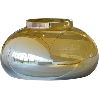 Leonardo POESIA Vase, 1 Stück, handgefertigte Deko-Vase, bauchige Blumen-Vase, elegante Glasvase in gold, 14cm hoch, 018650