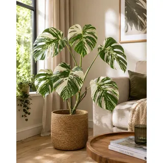 Monstera Deliciosa Variegata 40-50 cm | Seltene Panaschierte Zimmerpflanze | Rarität | Exotische Fensterblatt Pflanze