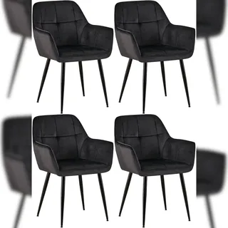 CLP Esszimmerstuhl Emia Samt schwarz 4er Set