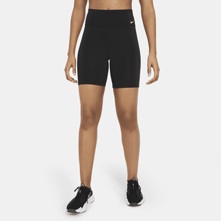 Nike One Bike Shorts mit mittelhohem Bund für Damen (ca. 18 cm) - Schwarz, XS (EU 32-34)