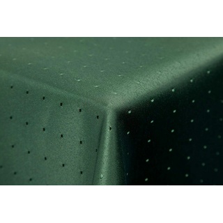 Punkte Damast Tischdecke eckig von First-Tex 130x220 dunkelgrün•100 % Polyester