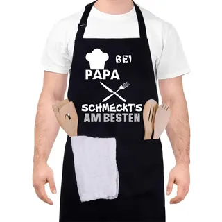 upain pain Kochschürze Herren Schürze Papa Grillschürze Schwarz und Weiß