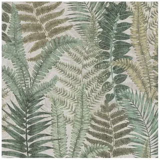 Profhome Natur Tapete Floral 0,53 m x 10 m 5,33 m2 Grün/Beige-Grau/Hell-Braun 393474-GU