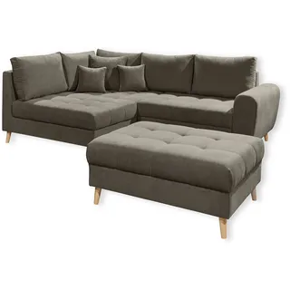ed exciting design Alice Ecksofa Hocker, Rückenkissen, Zierkissen, frei im Raum stellbar braun